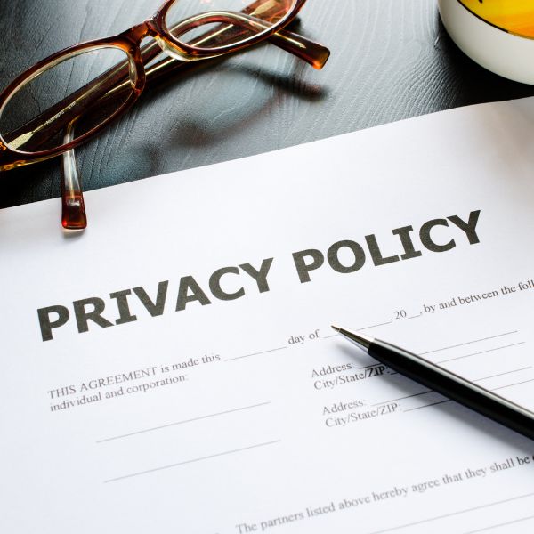 Image of privacy policy page